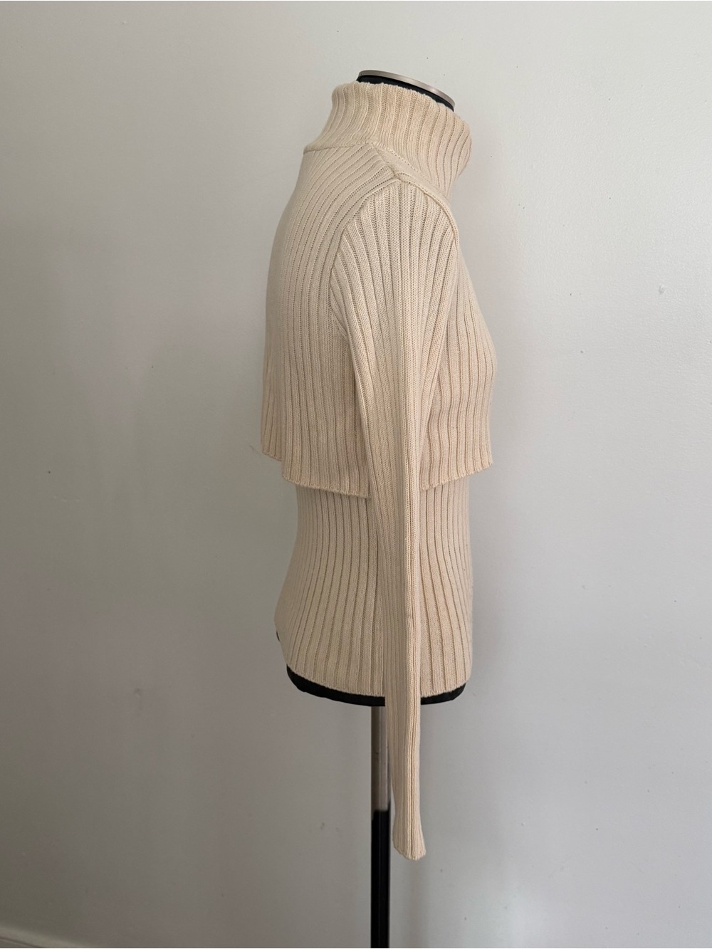 Mango Cream Ribbed Turtleneck Sweater - Picture 7 of 13
